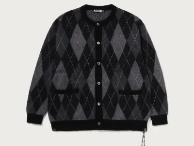 MM BAPE ARGYLE CHECK MOHAIR KNIT MENS